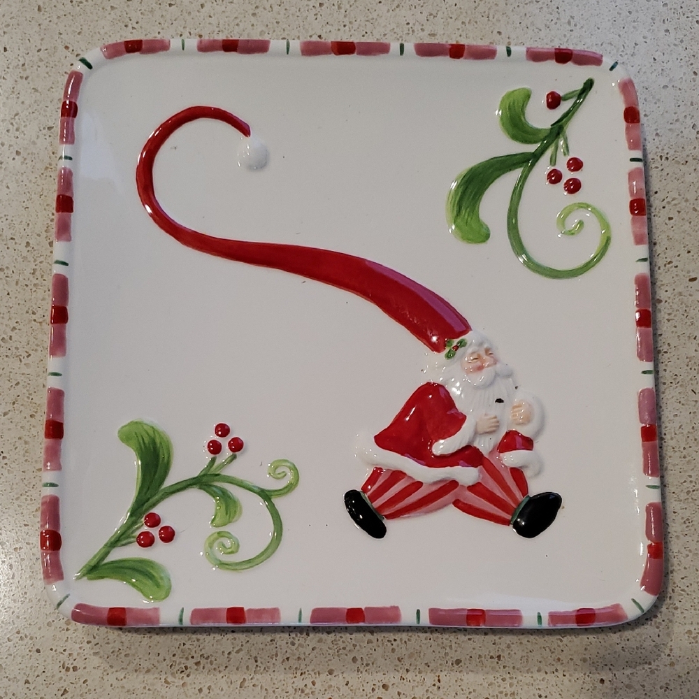Santa Holiday Plate Fitz & Floyd